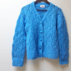 Vintage handmade blue wool sweater